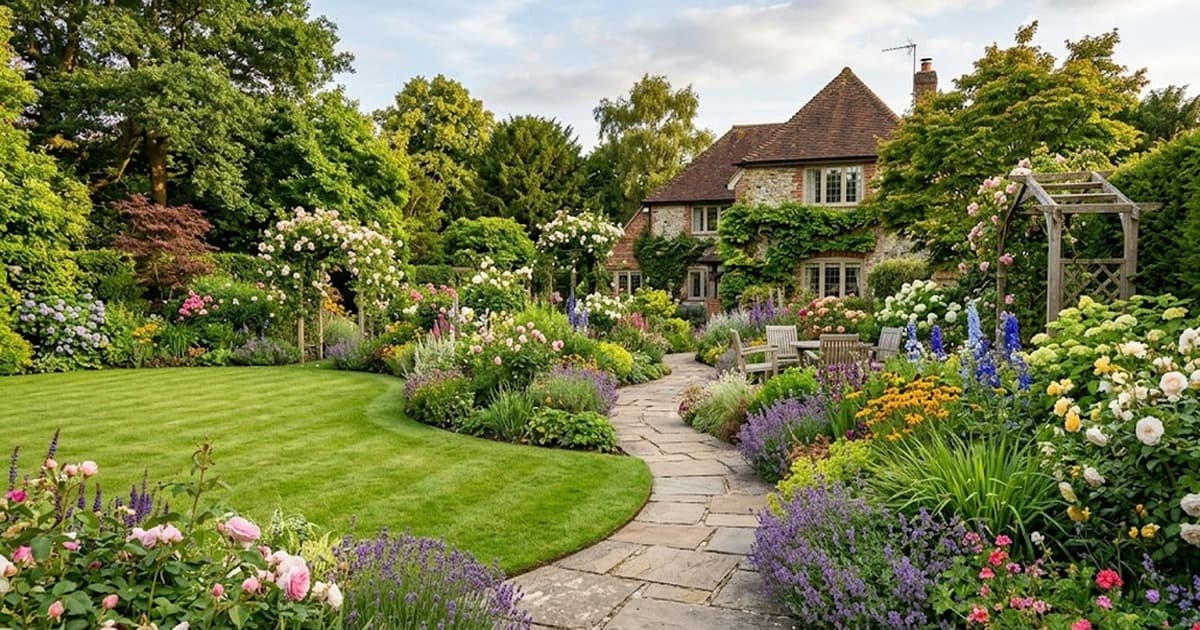 Stunning collage of diverse garden design ideas showcasing modern, cottage, and sustainable garden styles