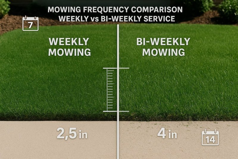 Lawn mowing service frequency comparison chart