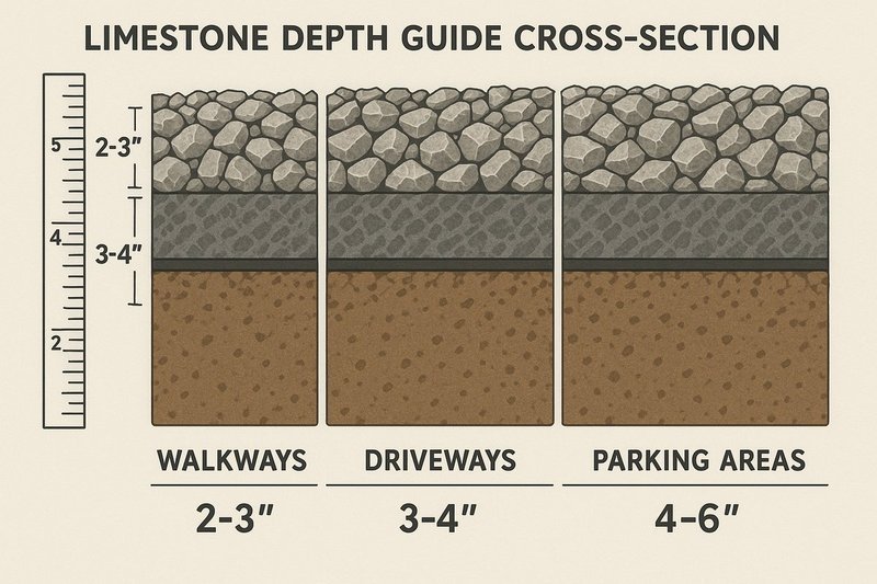 Limestone calculation formulas and measurement guide with conversion factors and sample calculations