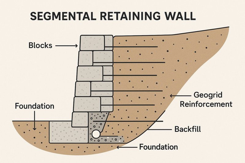 Retaining Wall Engineering Cross-Section
