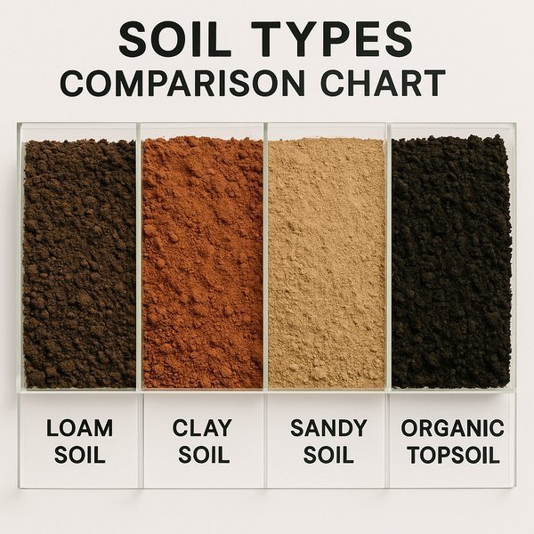 Visual comparison chart showing different soil types and their compositions